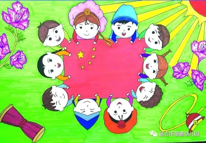童心绘家乡共筑中国梦蓓蕾幼儿在延吉市首届美丽延吉民族团结绘画大赛